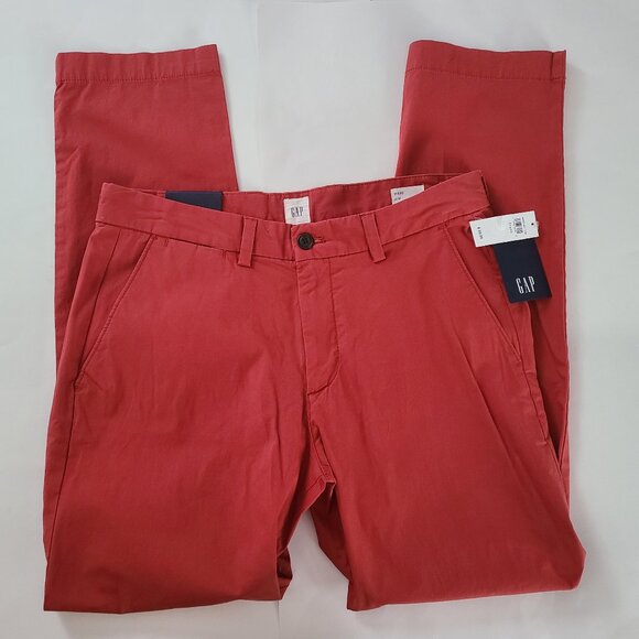 Gap Slim Fit Stretch Men's Red Pants Size 31 x 30 NWT - Picture 3 of 7